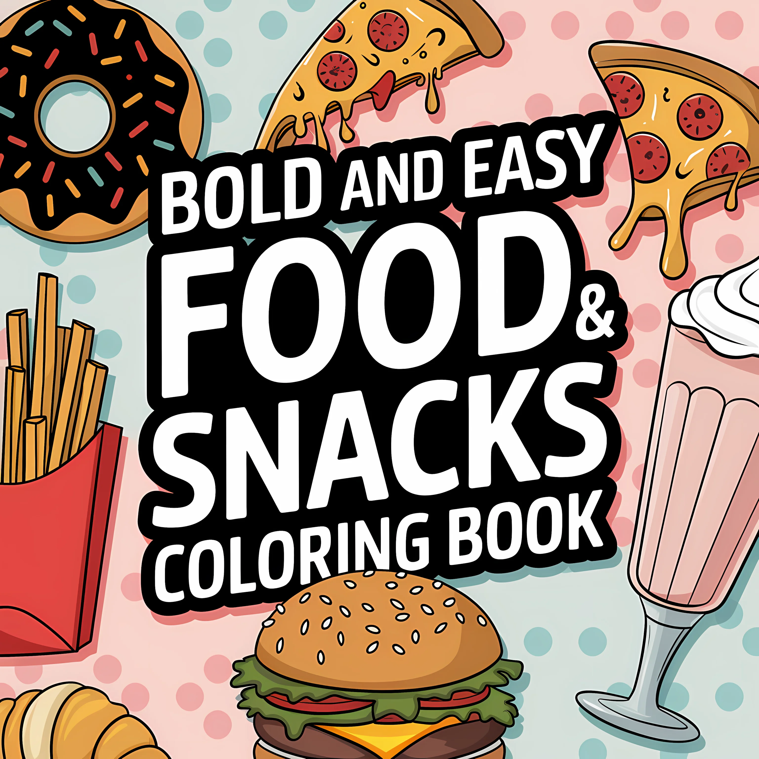 Food Snacks Drawing - Kolorowanka dla dorosłych z motywami jedzenia