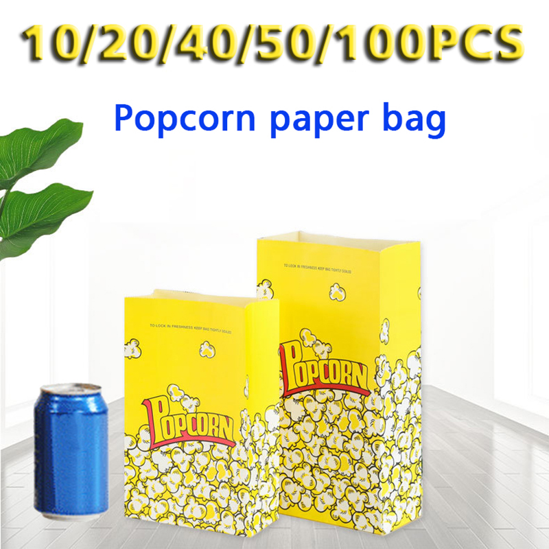Food Snacks For Christmas - 10/20/30/50/100 SZT. Żółte papierowe torby na