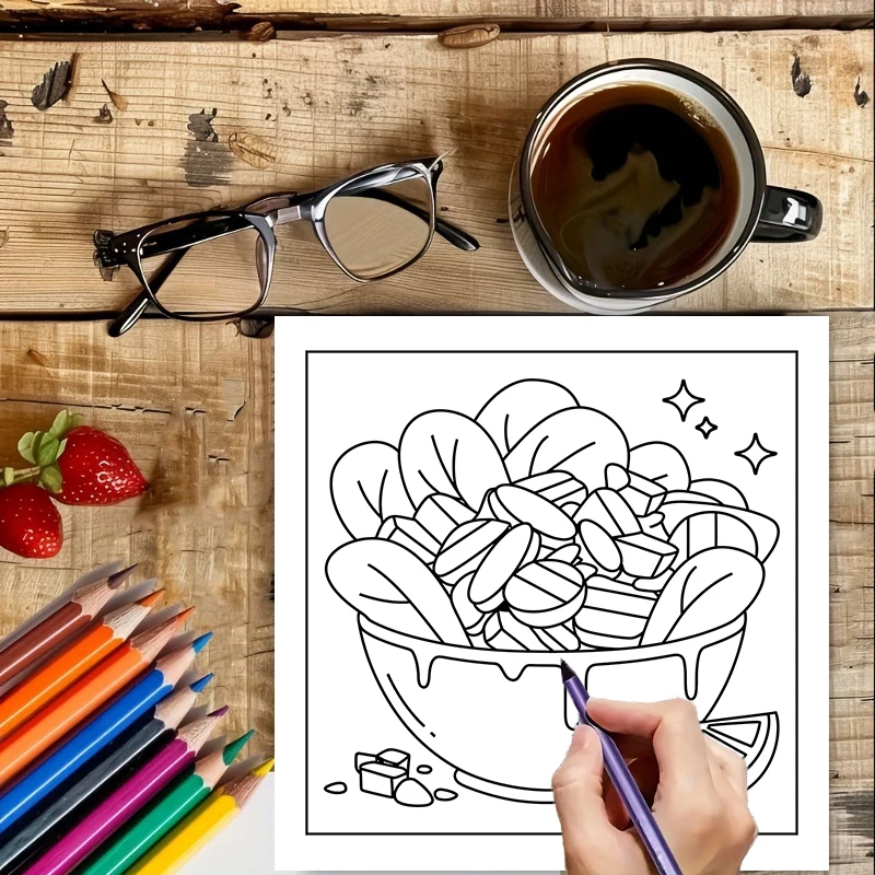 Kolorowanka dla dorosłych z mo – Food Snacks Drawing recenzja i cena