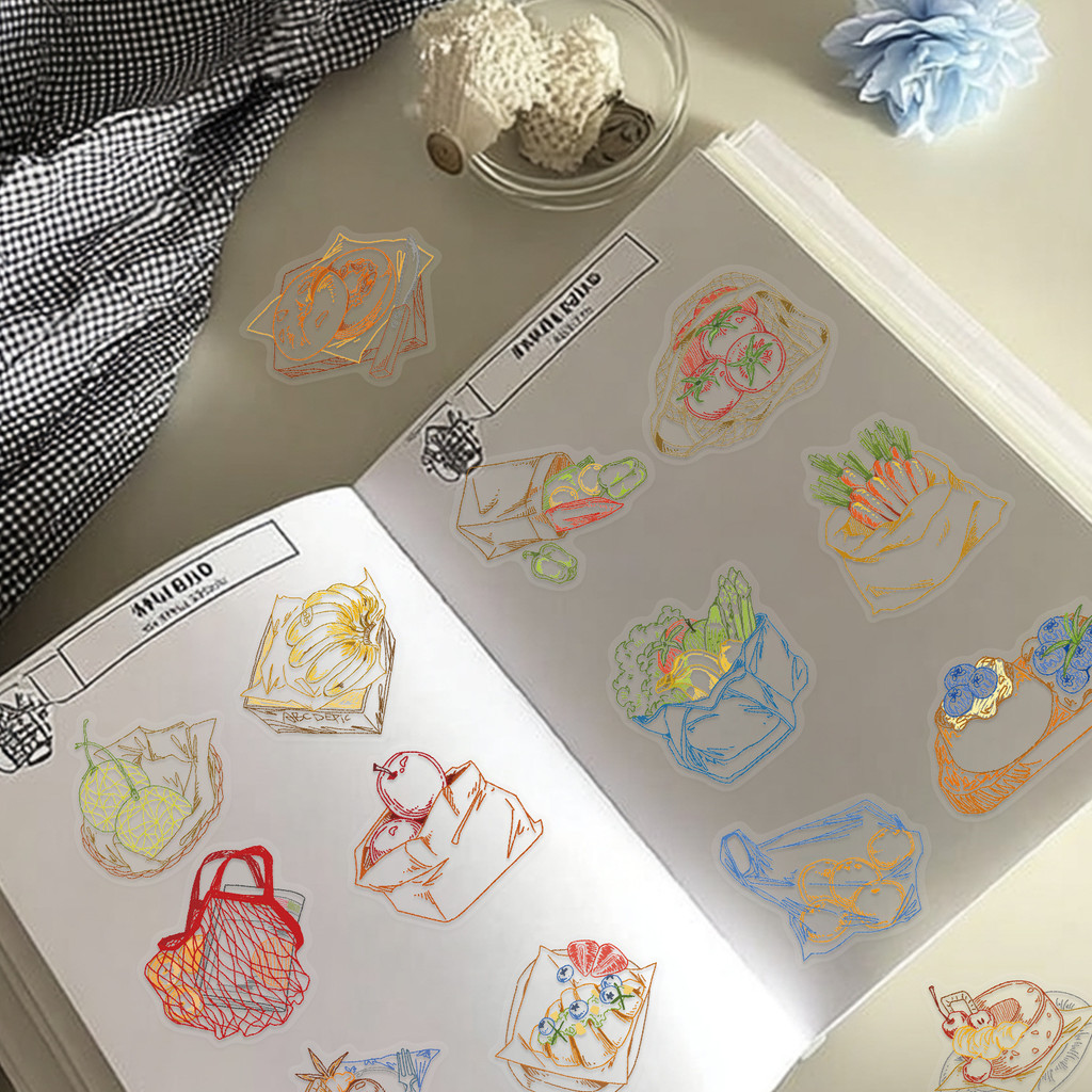 50 szt. Kolorowe naklejki z ry – Food Snacks Drawing recenzja i cena