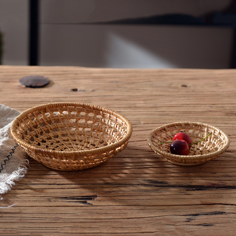Okrągła bambusowa taca z ratta – Food And Snacks For Picnic recenzja i cena