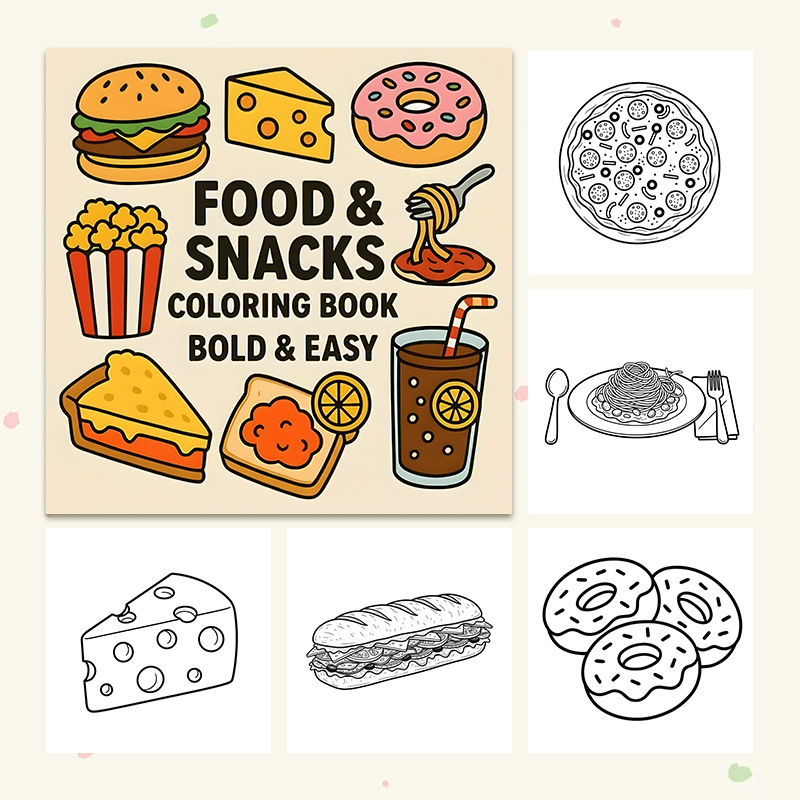 Gruba książka do kolorowania o – Food Snacks Drawing recenzja i cena