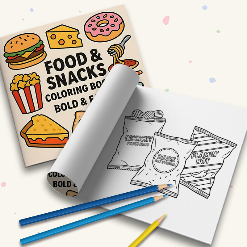 Gruba książka do kolorowania o – Food Snacks Drawing recenzja i cena